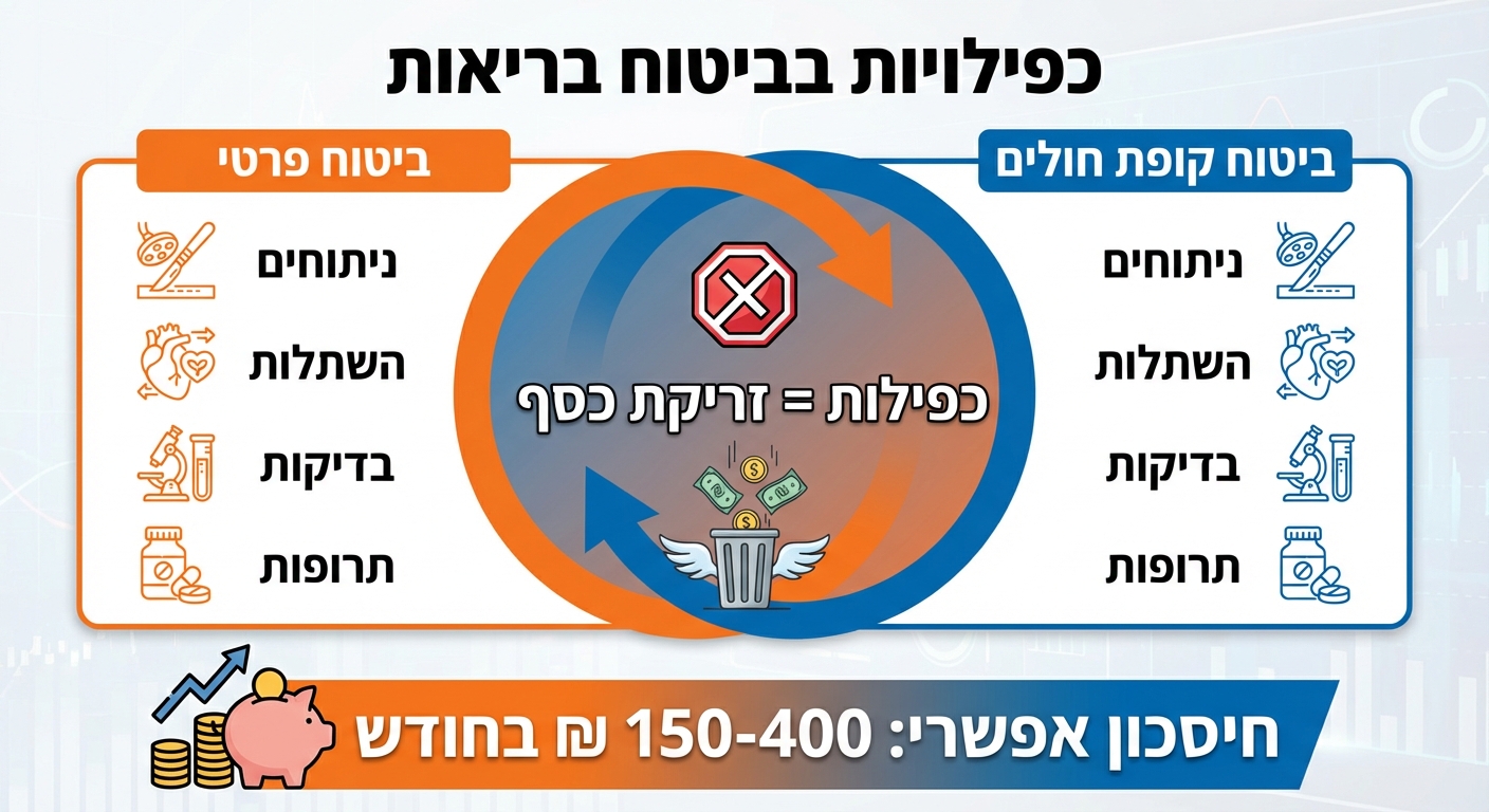 כפילויות בביטוח בריאות - אינפוגרפיקה